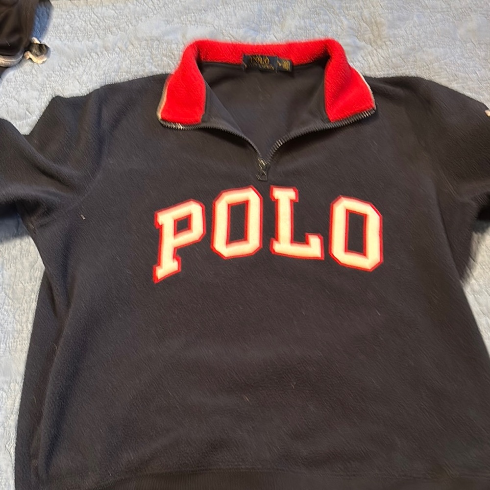 Polo by Ralph Lauren Men's Black and Red Sweater